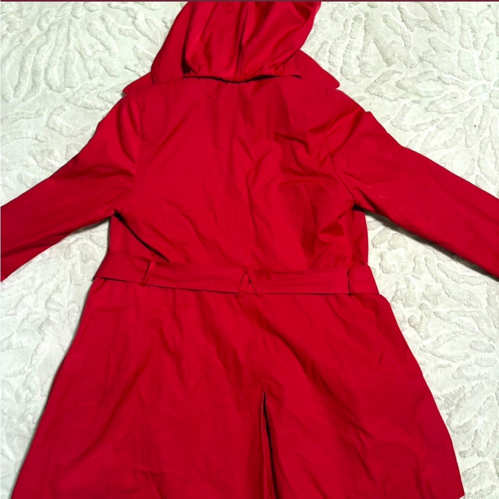 DKNY Vibrant Red Double-Breasted Trench - Picture 4 of 8